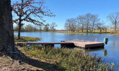 dock with a fish feeder