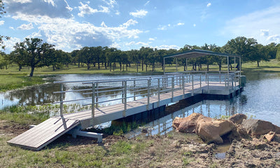 Floating Dock with Awning and railing all around