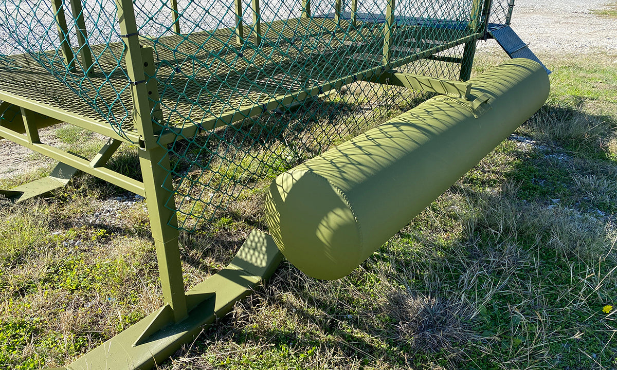 Floats for transporting duck blind