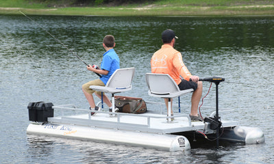 Trolling for Fish from a Ponk King Champ Small Pontoon Boat